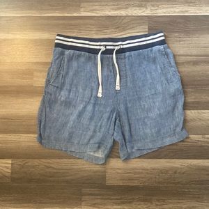 Jachs Blue Linen Shorts
